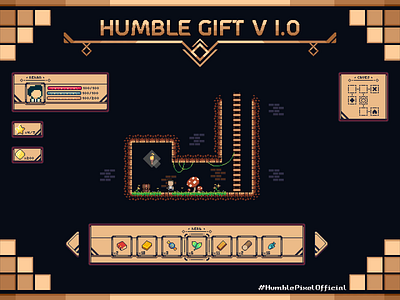 🎁 Humble Gift v1.0 : Player HUD 🎁 2d animation asset pack branding design humblepixelofficial pixel art png sprites ui unity