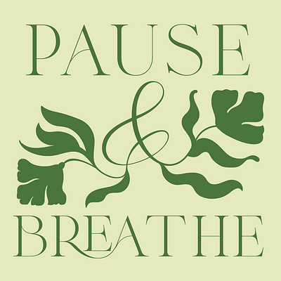 Pause...😌🧘‍♀️ branding design graphic design green illustration typography ui