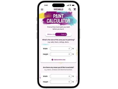 #DailyUI 004 | Paint Quantity Calculator app calculator diy store paint store ui