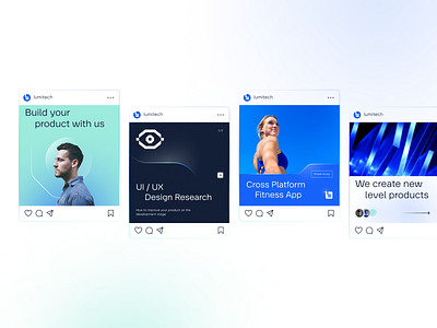 Lumitech Social Media branding design graphic design logo minimal modern saas social media tech ui