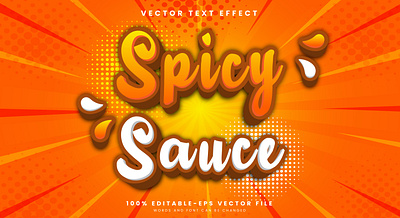Spicy Sauce 3d editable text style Template flames