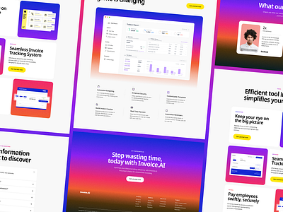 Financial Landing Page Design clean design figma landing page figma template finance graphic design invoice minimal ui