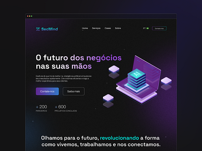 SecMind - Business company AI landing page ai artificial inteligence landing page ui ux visual design web design