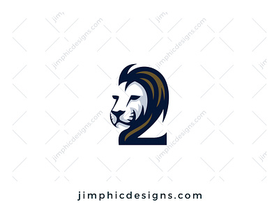 Number 2 Lion Logo brand branding design graphic design lion logo logo design number vector