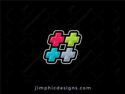 Medical Hashtag Logo branding crosses design graphic design hashtag logo logo design medical cross vector