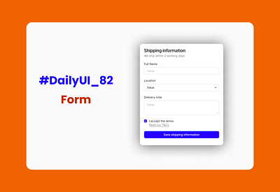 #DailyUI _ #082 _ Form graphic design ui