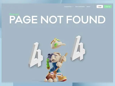404 Page / Web Design / #DailyUI 008 008 3d 404 animation cartoon clean dailyui design figma fun nft ui web design website