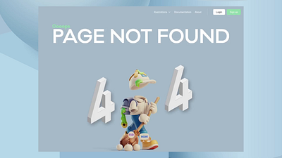 404 Page / Web Design / #DailyUI 008 008 3d 404 animation cartoon clean dailyui design figma fun nft ui web design website