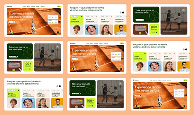 Racquet Academy/Tennis club design figma logo tennis ui web webdesign website