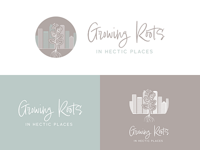 Growing Roots in Hectic Places | Logo Design brand identity branding city cityscape combination logo combination mark design floral flower health and wellness icon illustrated icon logo logo design logo suite mental health nature vector wellness brand wellness logo