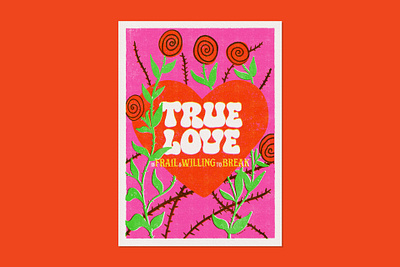 True love is frail 🌹 | Faux Riso Illustration | Music Poster adobe fresco adobe illustrator adobe photoshop art print digital illustration fluorescent gig poster graphic design hand lettering illustration laura marling lettering merch design music poster poster design procreate psychedelic retro risograph song lyrics