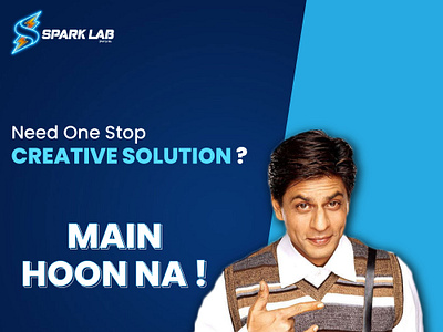 Your One-Stop Creative Solution – Main Hoon Na! 🕺✨ app branding creative solution design graphic design illustration illustration art logo main hoon na shahrukh khan spark lab ui ux vector