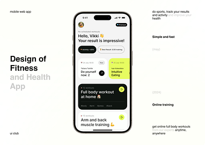 Design of Fitness and Health App app design mobile ui ux