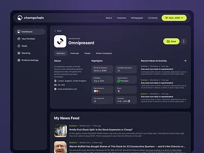 Chompchain Company Profile - Maddesign.io bitcoin btc crm crypto dashboard defi investing organization profile saas token ui ux web web3 website