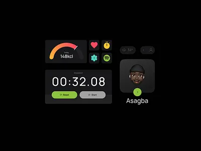 Components (Dark) avarat branding coponents landing oage stopwatch ui uiux user web3