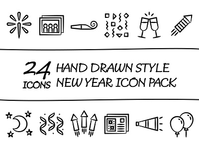 Drawnizo - Happy New Year Icon Pack in Hand Drawn Style app