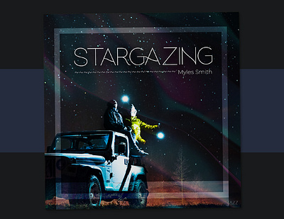 Music Cover Art #9 art concept art couple discography graphic design jeep love lovers music music packaging overlay photoshop roadtrip song spotify star stargazing trending vinyl cover