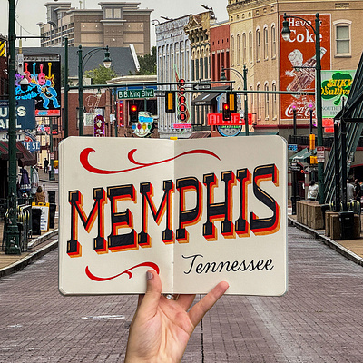 Memphis, TN handlettering illustration lettering sketchbook travel