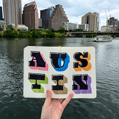 Austin, TX hand lettering illustration lettering sketchbook travel