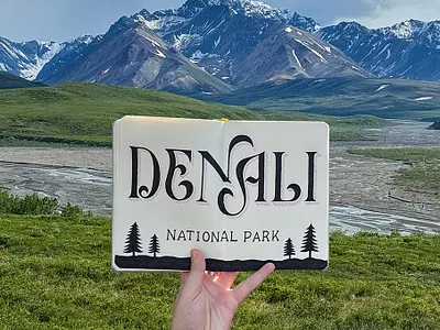 Denali National Park, AK hand lettering illustration lettering sketchbook travel