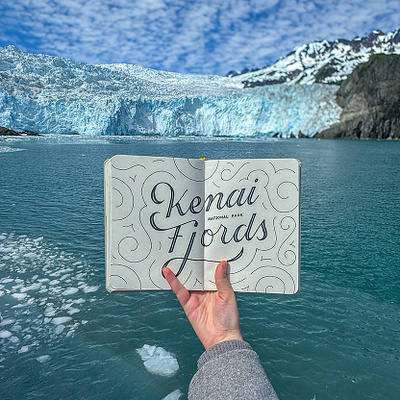 Kenai Fjords National Park, AK hand lettering illustration lettering sketchbook travel
