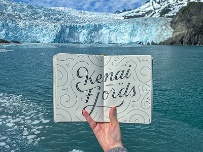 Kenai Fjords National Park, AK hand lettering illustration lettering sketchbook travel