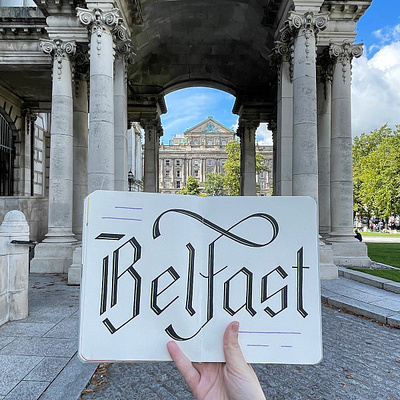 Belfast, Northern Ireland hand lettering illustration lettering sketchbook travel