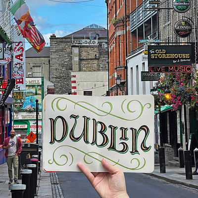 Dublin, Ireland hand lettering illustration lettering sketchbook travel