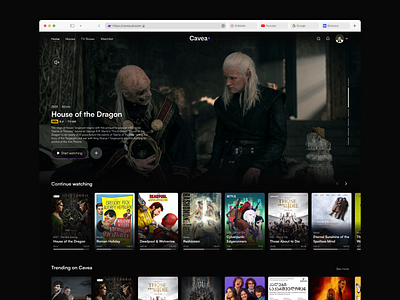 Landing Page Design for CaveaPlus design disney figma films graphic design hbo hulu landing movies netlflix streaming streaming platform ui ux website