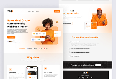 Buy & Sell crypto landing page design 3d crypto graphic design ui website landing page