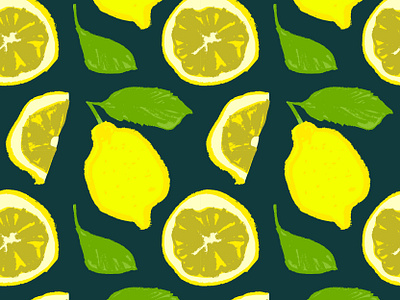 Hand-drawn Lemons Pattern acidic background branding citrus decor design drawing fabric fruit hand drawn illustration lemon lemon slice lemons pattern seamless textile vector yellow