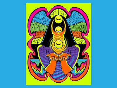 Good things design illustration positivity psychedelic retro smile surrealism trippy typography vector vintage