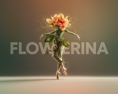 FLOWERINA Ballerina & Flower Ai Art adobe illustrator adobe indesign adobe photoshop ai ai art art direction graphic design midjourny stable diffusion