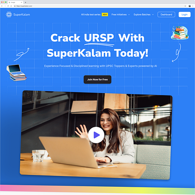 SuperKalam Website Redesign edutech hero section hero section redesign landing page ui design web design web ui website design website redesign