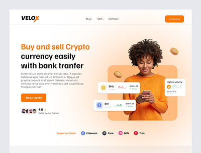 Crypto trading website landing page animation branding crypto landing page ui web3 graphic design ui