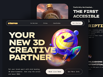 Etereo 3D - Landing Page Concept 3d landing landingpage ui web