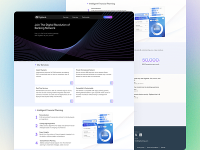 Financial bank - webpage concept banking website digital finance bank finance landing page finance landing page ui gradient ui gradient webpage landing page minimalist landing ui modern ui