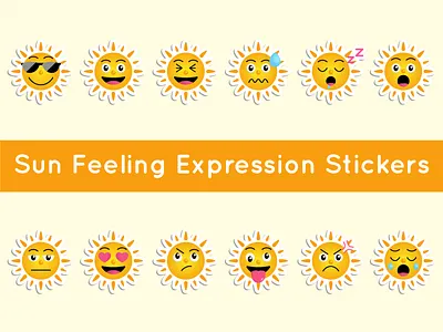Stickriza - Sun Feeling Expression Stickers design element