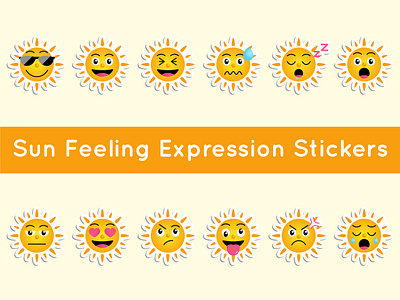 Stickriza - Sun Feeling Expression Stickers design element