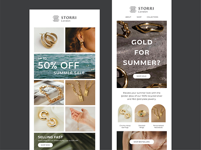 Storri London | Email Design branding creative design digital emaildesign emails graphic design illustration jewellery logo marketing ui vector webdesign