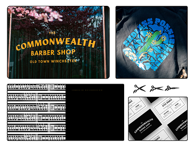 The Commonwealth Barber Shop barber shop brand identity branding design graphic design illustration logo design logotype merchandise t shirt design typography visual identity