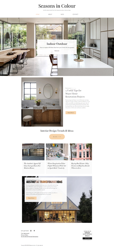 Seasons in Colour - Interior Design architectural design design tips design trends email marketing integration home decor home renovation indoor outdoor living interior design landing page design lifestyle blog modern homes renovation tips responsive design seo friendly social media integration speed optimization wix developer wix website