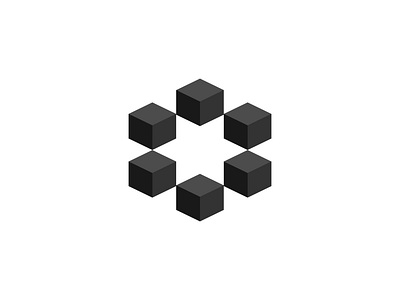 Cubes Logo | Brutalist - 3D - Dark 3d black and white brand brand identity branding brick brutalist clean cube cubes dark face grey scale icon logo mark modern square star symbol