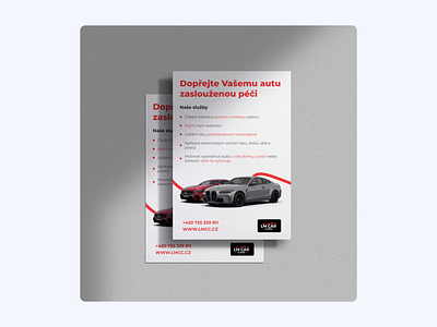 Car detailing A5 handout a5 ad bmw branding car car detailing clean commercial czech design detailing graphic design handout logo mercedes red ui white