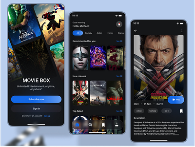 Movie Streaming app app design movie movie app streaming ui uiux ux