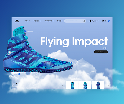 Adidas Flying Impact Landing Page argentina design glas joseglas lading page ui uiux ux uxui web design