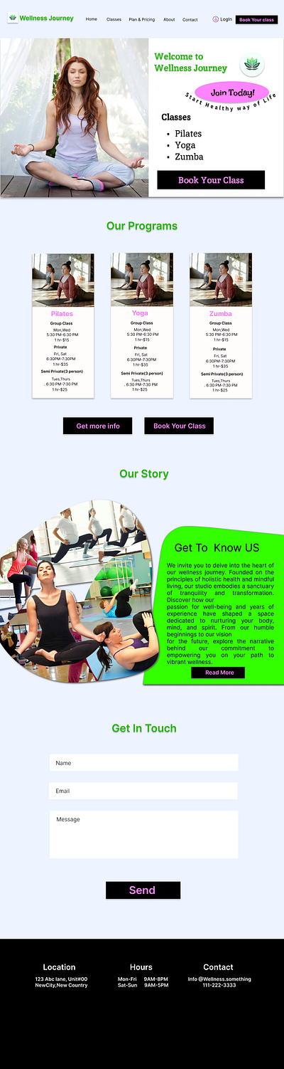 Yoga studio Landing page design landingpage ui ux web website