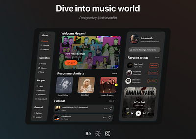 Music player UI-UX design ui