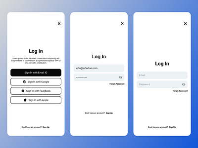 Log In Screen Concept app app design business design login ui user interface ux uxui