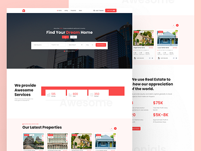 Real Estate Website Design - Landing Page Design landing page design property design real estate real estate layout real estate page real estate ui real estate website uiux design